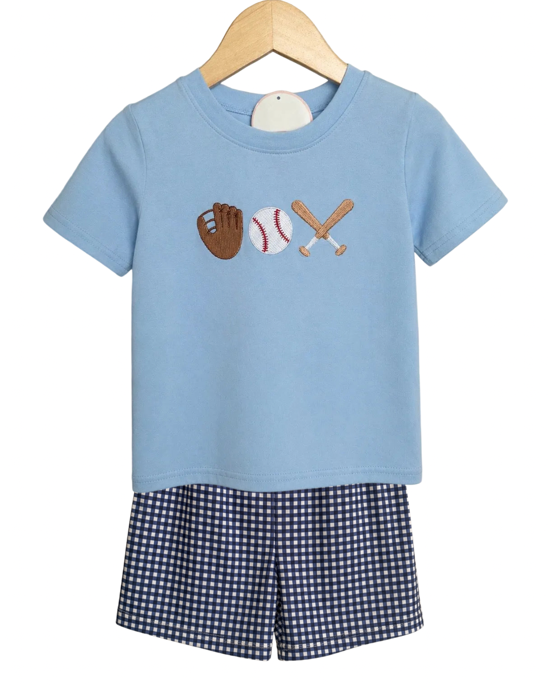 Baseball Gingham Shorts Set – MiMa Kids Boutique