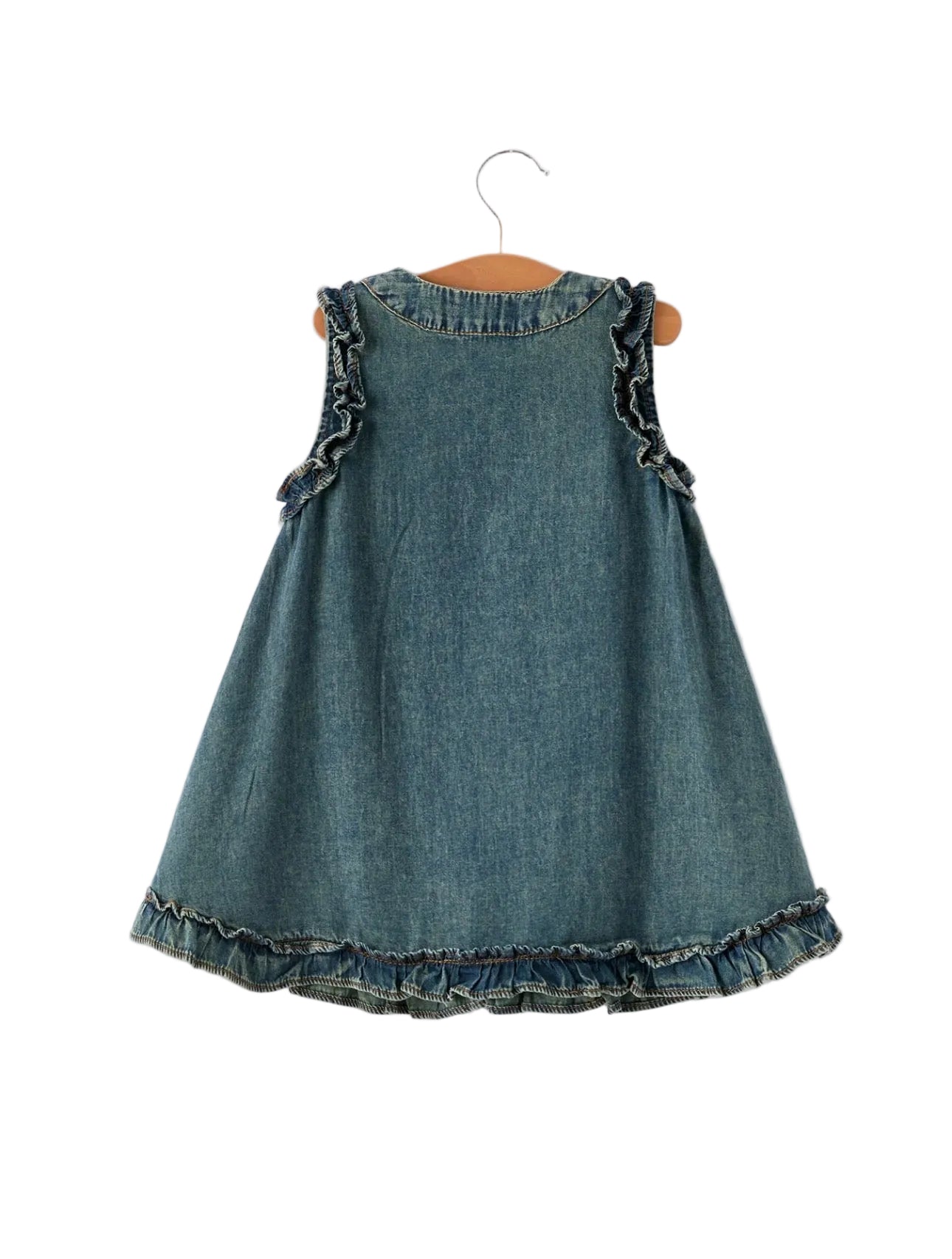 Soft Denim Ruffle Dress