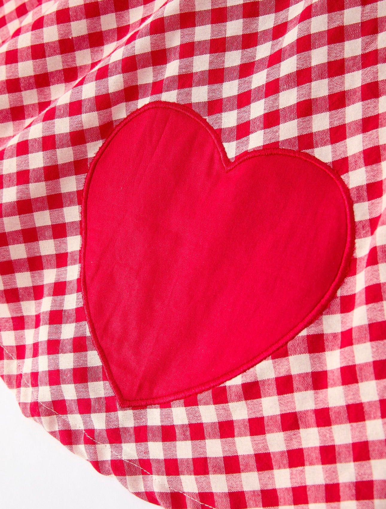 Red Plaid Heart Appliqué Dress