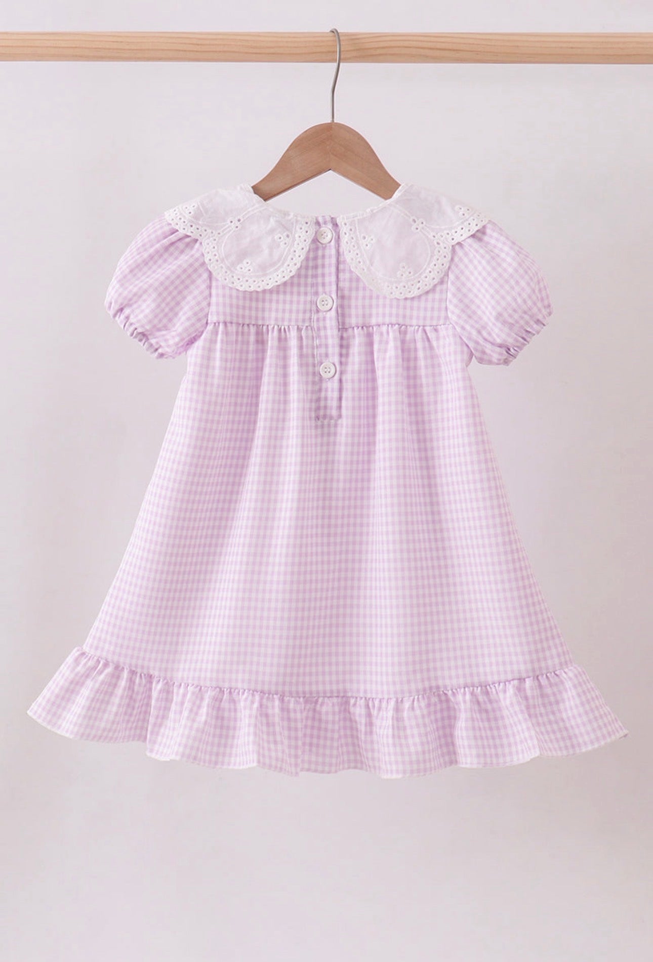 Gingham Lace Ruffle Dress