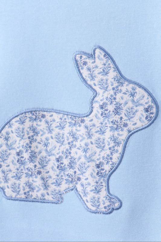 Blue Bunny Apliqué Ruffle Shorts Set