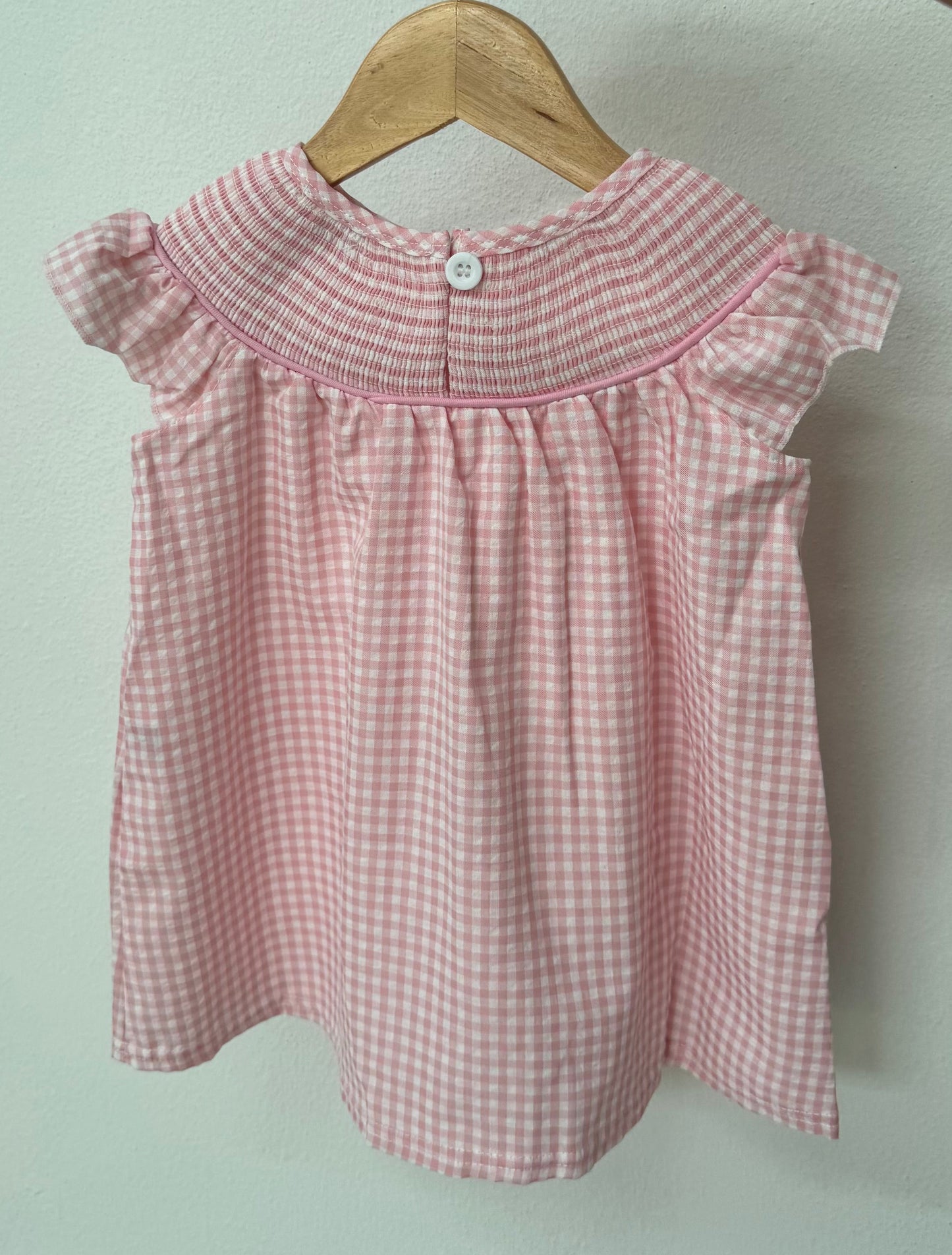 Pink Floral Smocked Dress