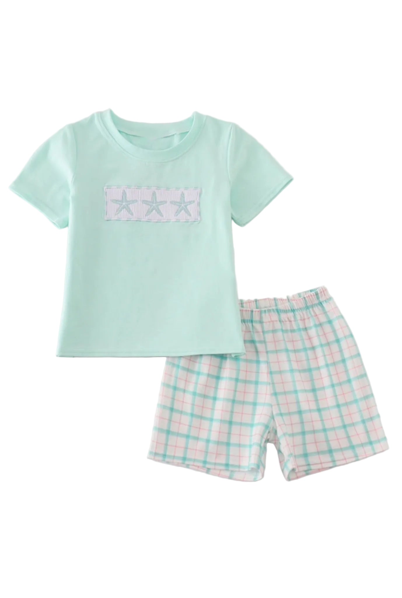 Green Marine Smocked Set