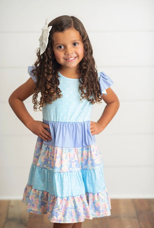 Pastel Breeze Tiered Dress