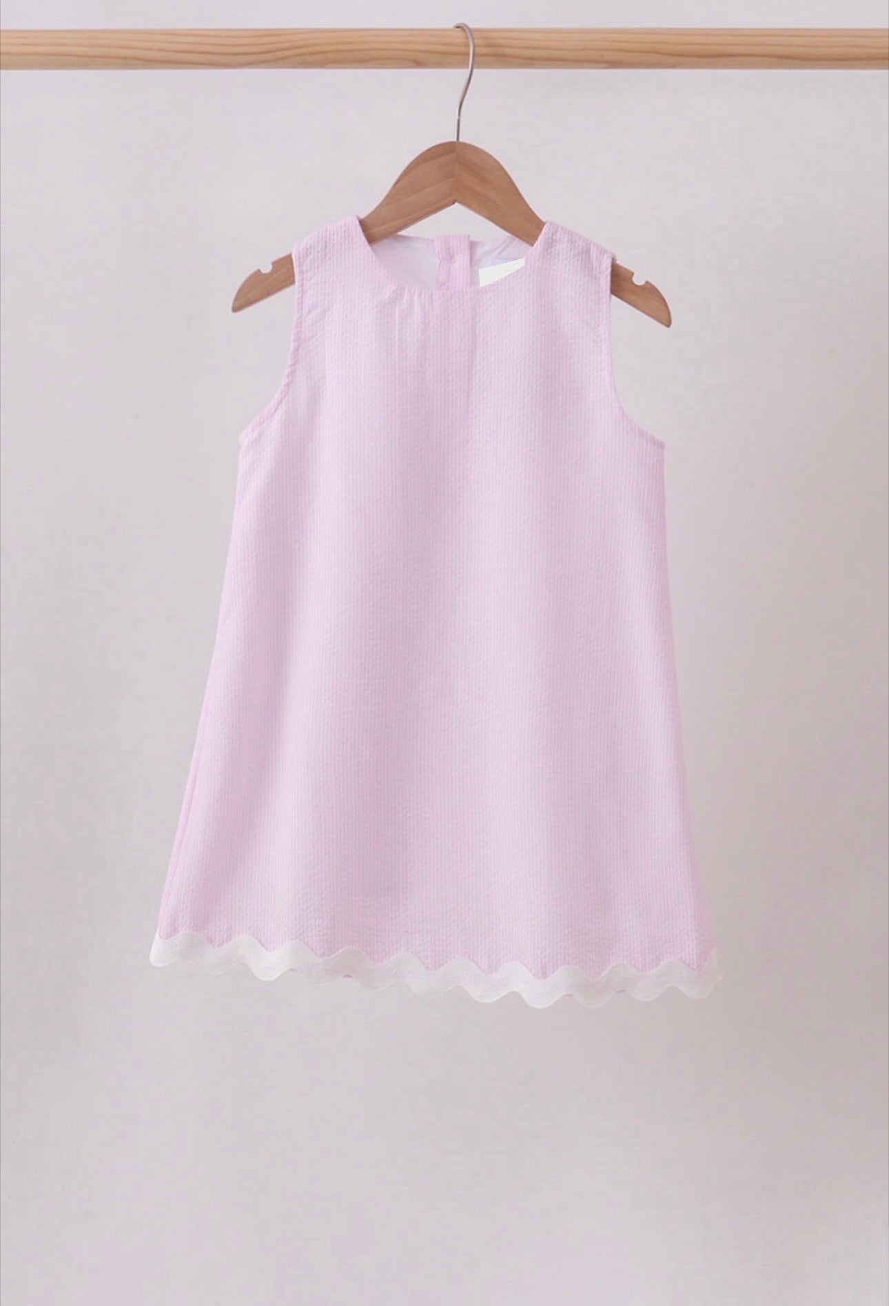 Seersucker Stripe Scalloped Dress