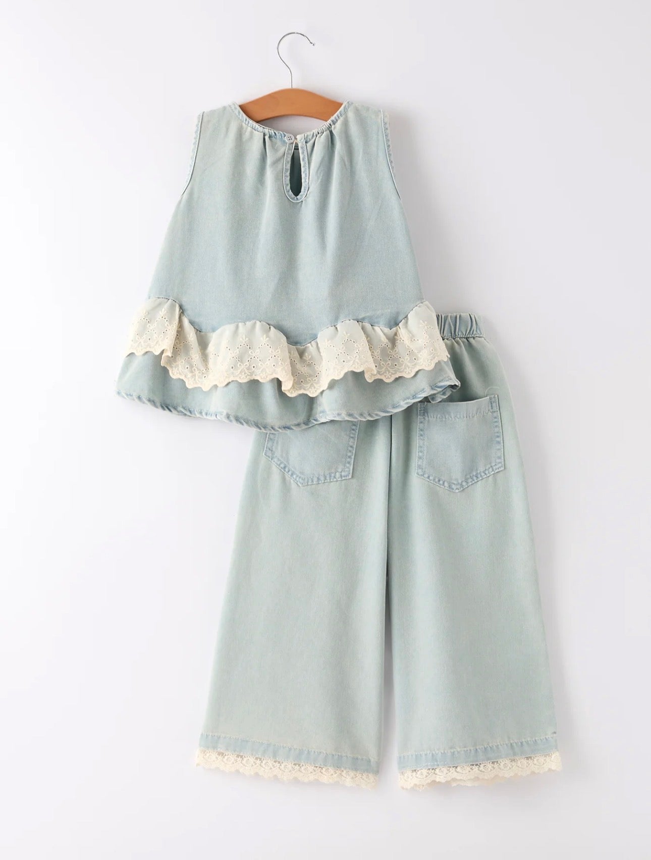 Light Denim Lace Set