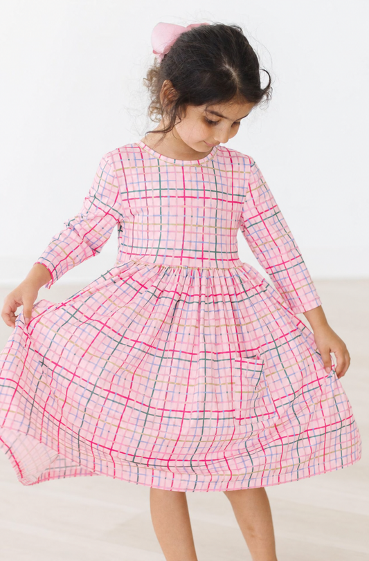 Pink Plaid Twirl Dress