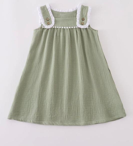 Premium Sage Ruffle Dress