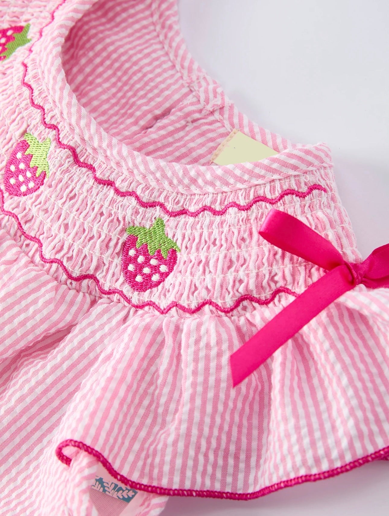 Strawberry Smocked Ruffle Dress