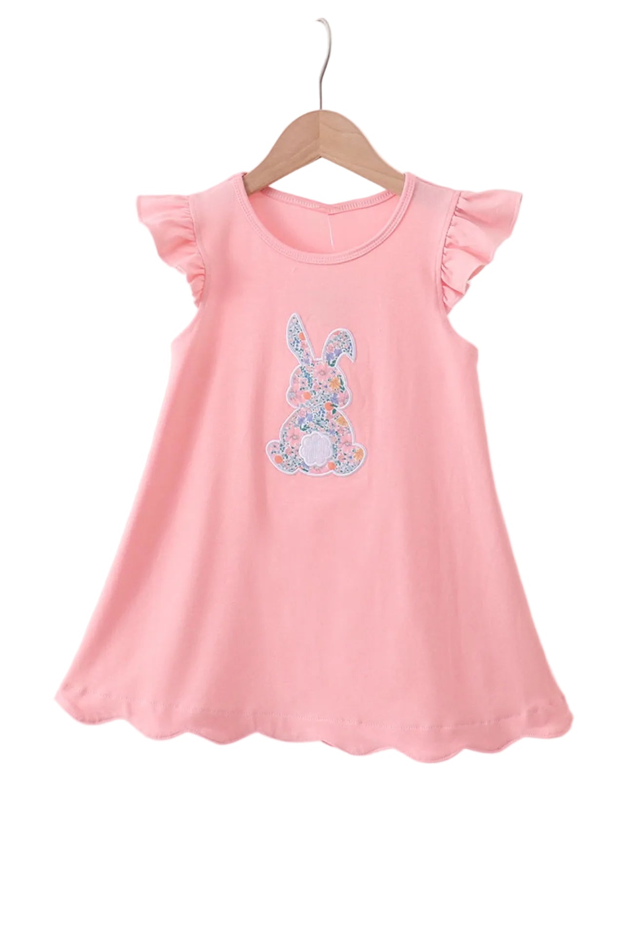 Floral Bunny Apliqué Pink Dress