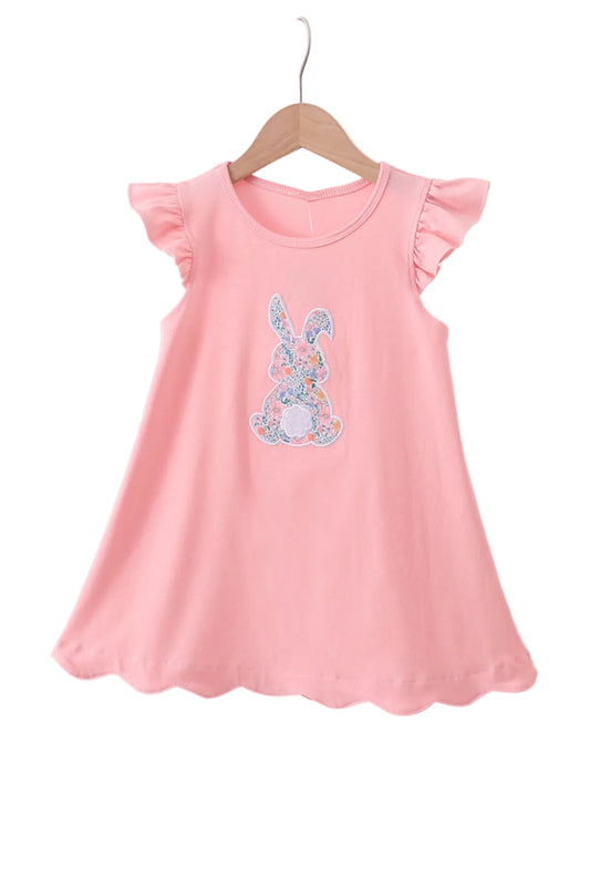 Floral Bunny Apliqué Pink Dress