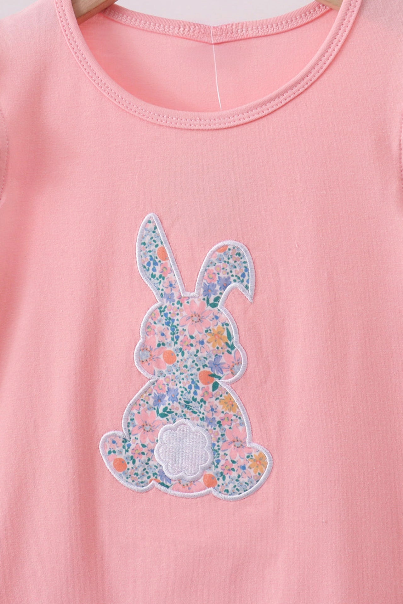 Floral Bunny Apliqué Pink Dress