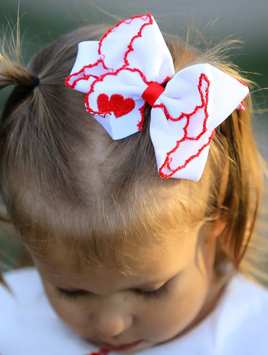 White Bow Hair Clip