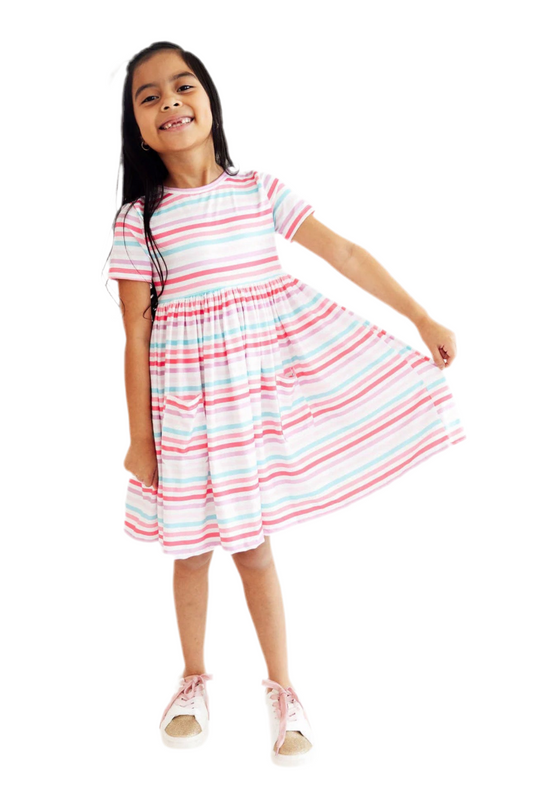 Stripes & Pocket Twirl Dress