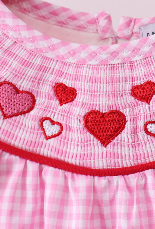 Pink/Red Hearts Gingham Bloomer Set