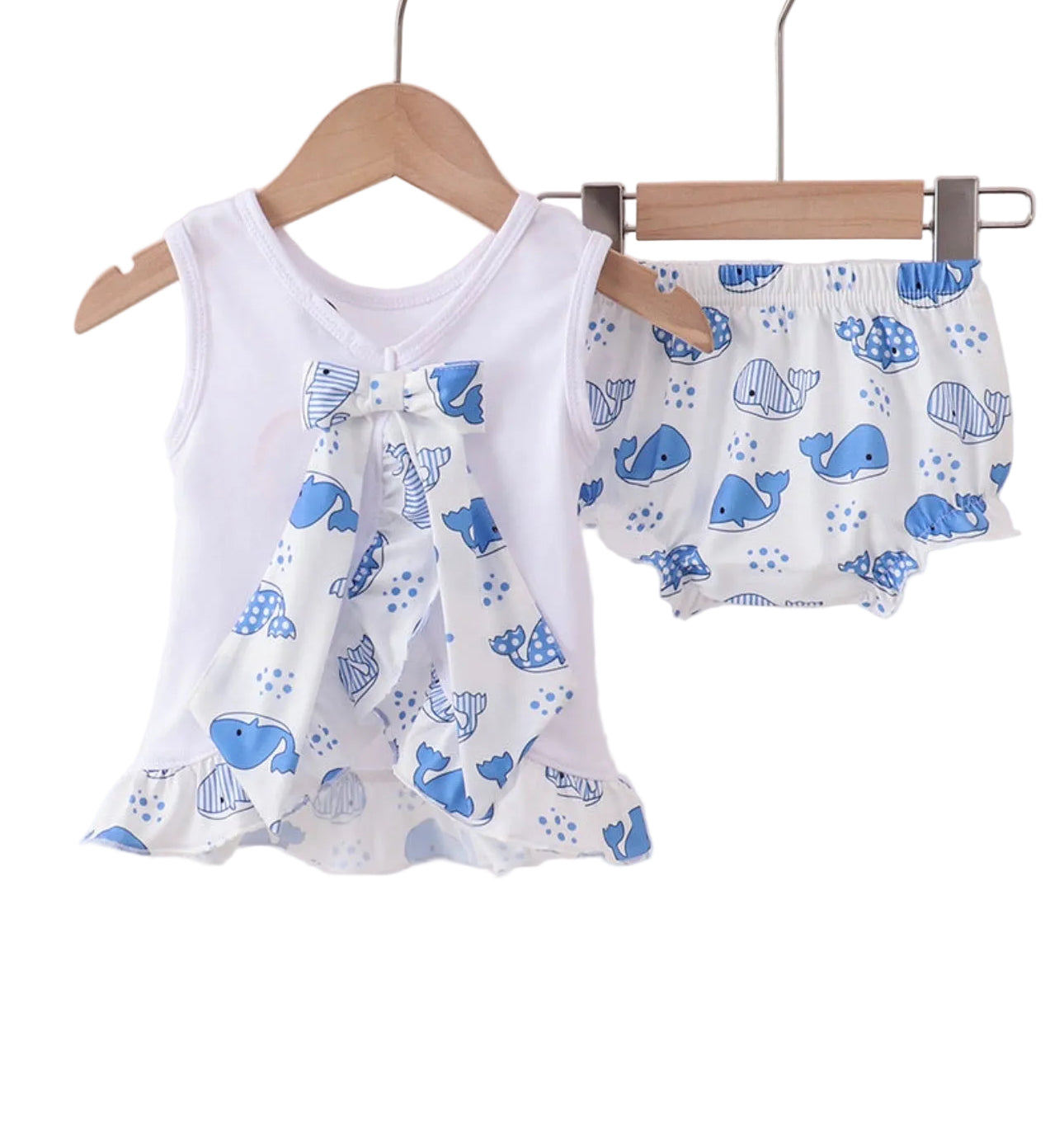 Whale Ruffle Bloomer Set
