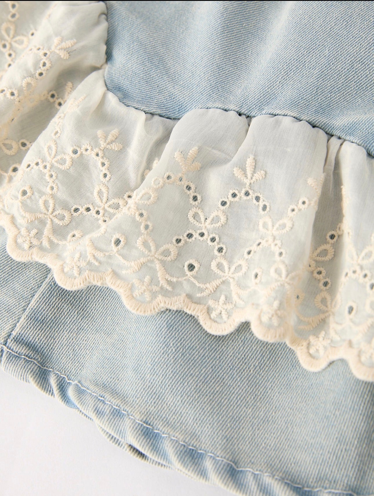 Light Denim Lace Set