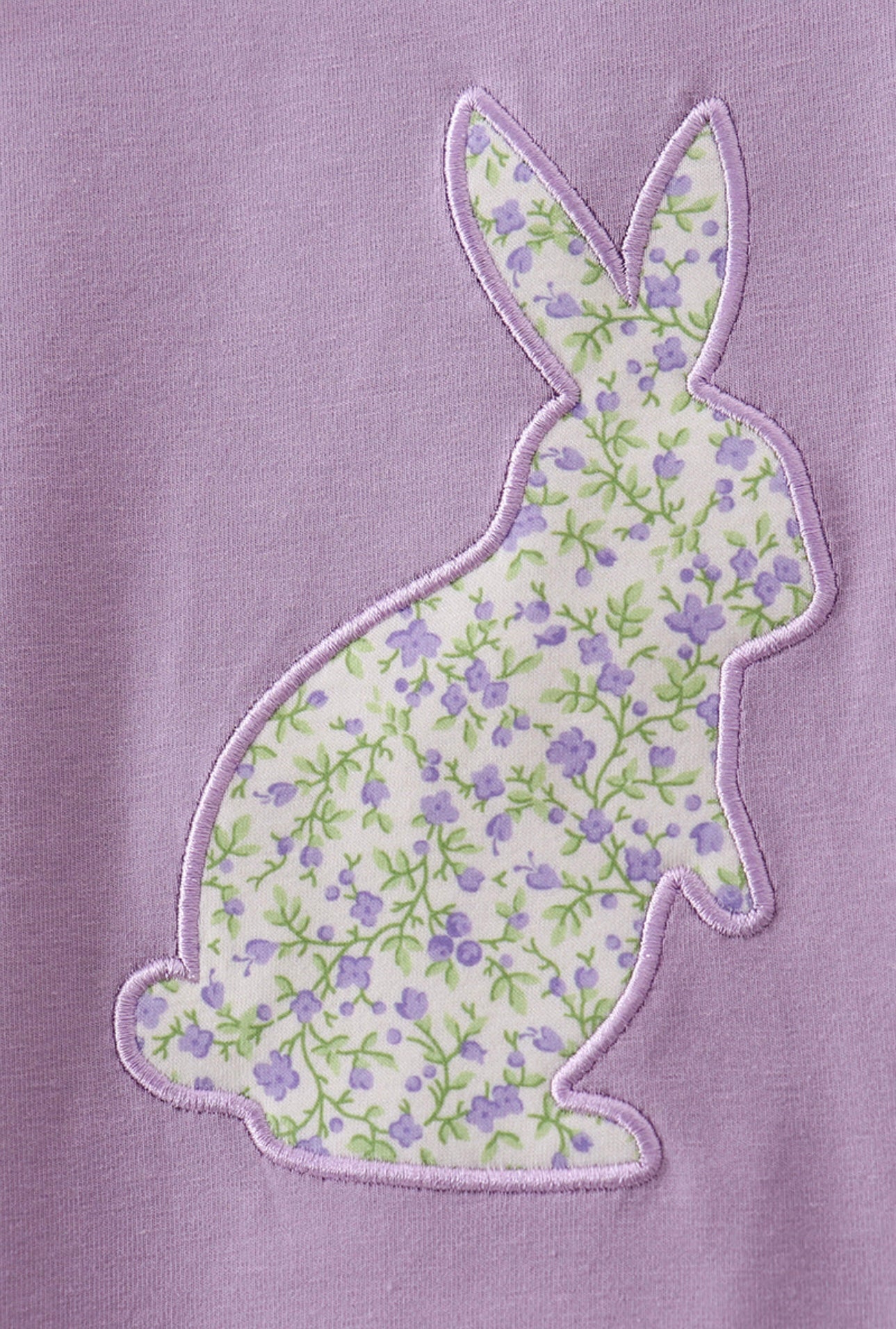 Floral Bunny Apliqué Lavender Dress