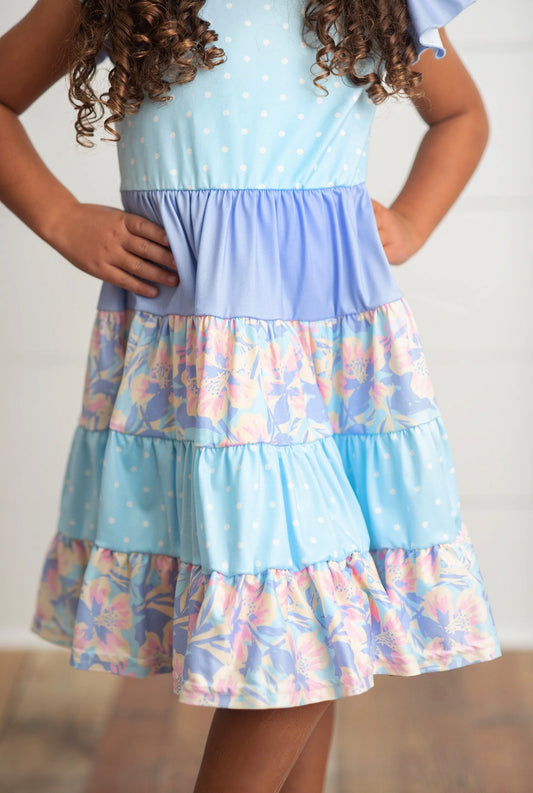 Pastel Breeze Tiered Dress
