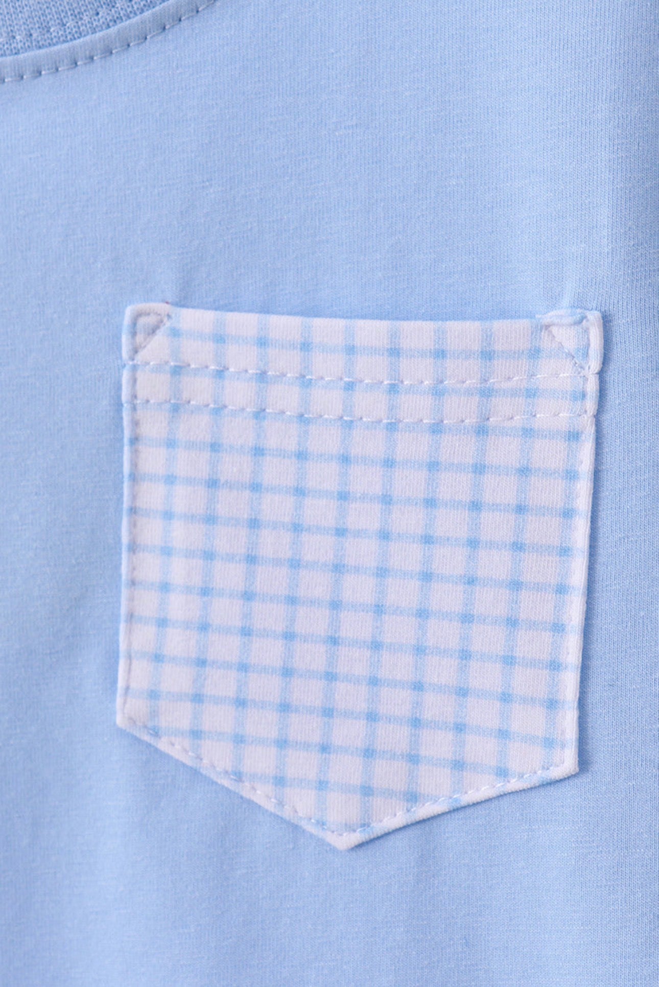 Blue Gingham Shorts Set