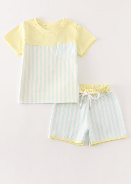 Blue Stripe Boy Set