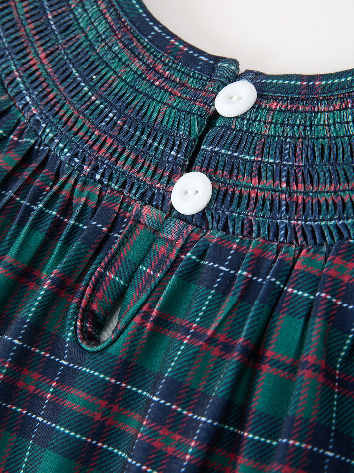 Holiday Plaid Smocked Dress
