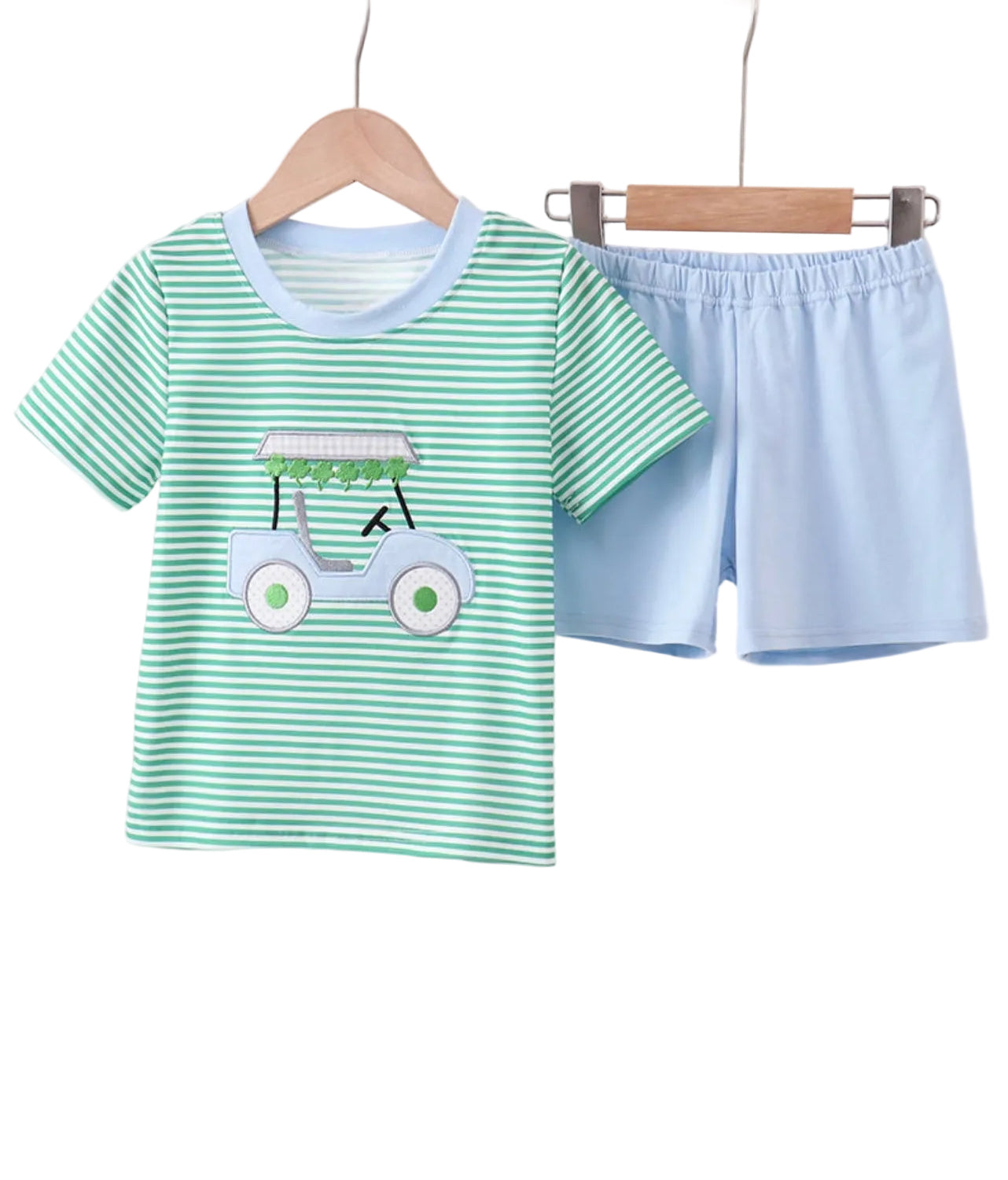 Green Stripe Golf Cart Set