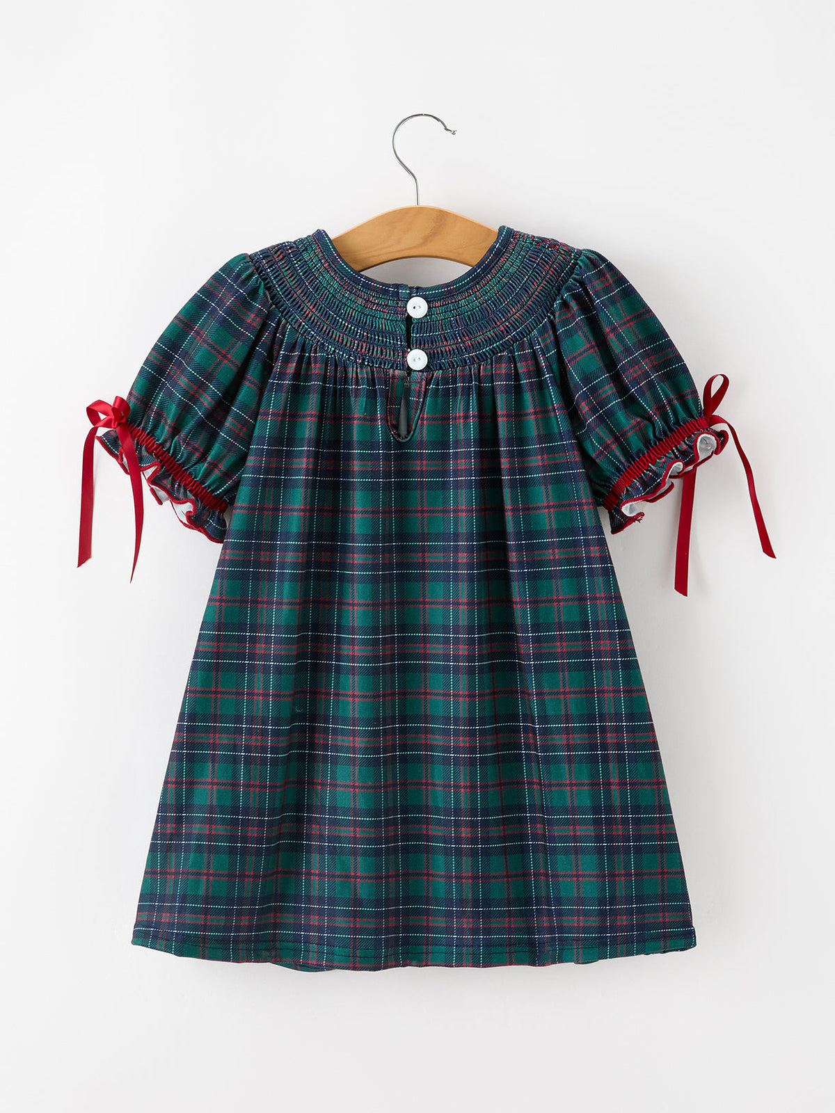 Holiday Plaid Smocked Dress