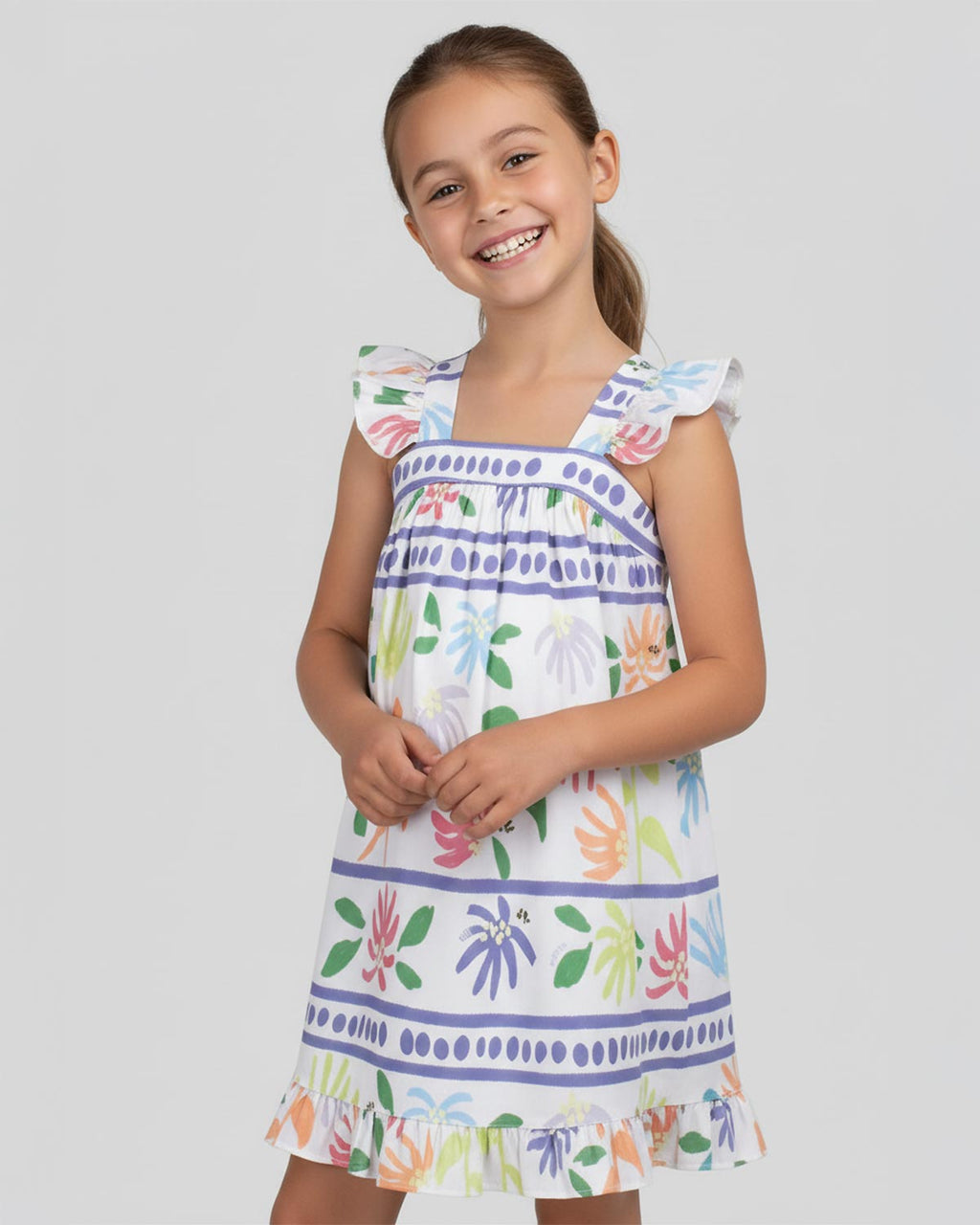 Floral Flutter Sleeve Dress